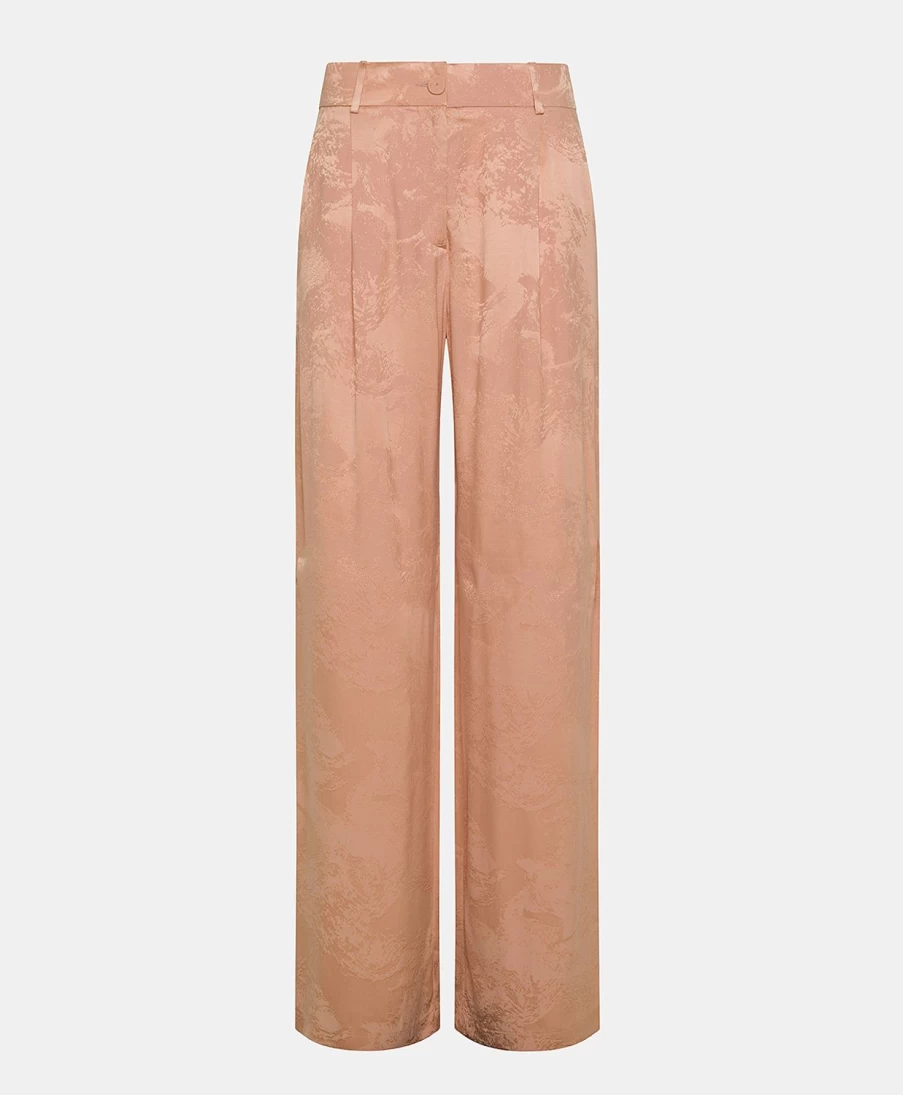 Momoni Women's Austin Silk Twill Pant in Pink - Elegant High-Waisted Trousers