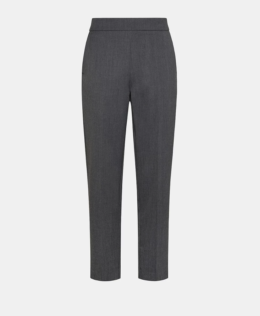 Momoni Women's Vischio Bis Pant - Cool Wool Gray Melange Trousers for Women
