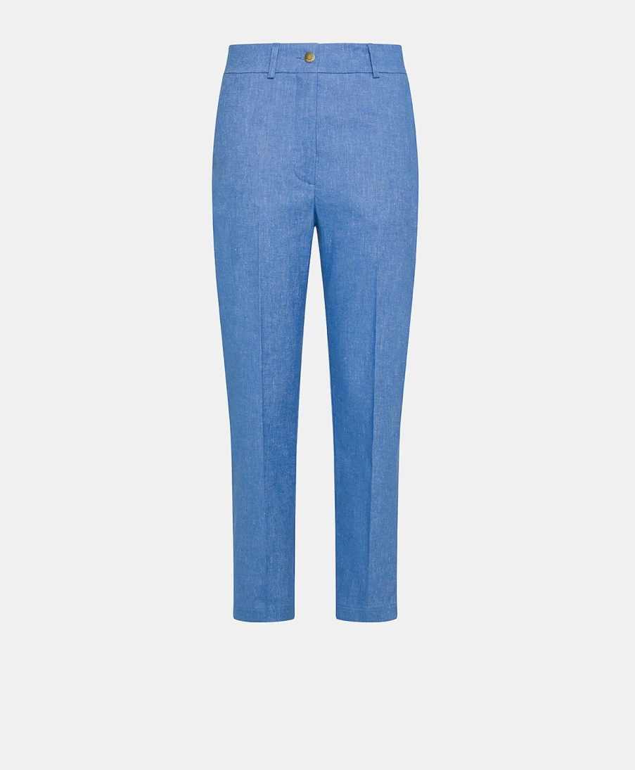 Momoni Women's Joy Pant Light Blue Denim High-Waisted Comfort Fit Jeans