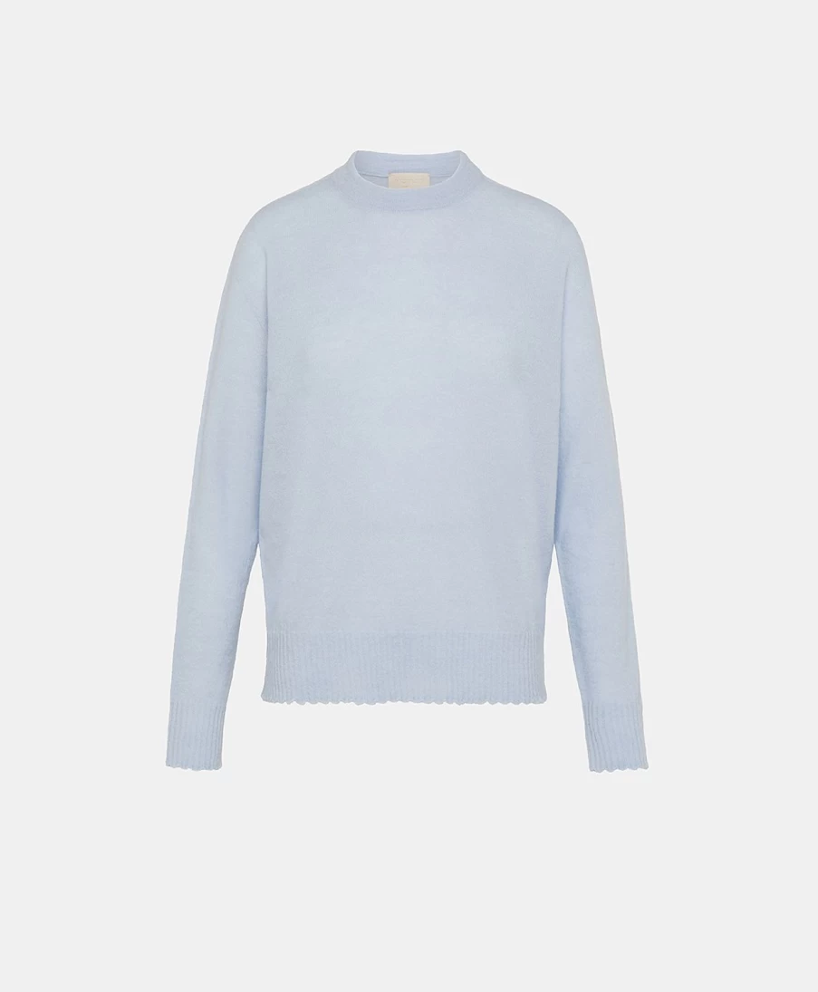 Momoni Women's Sky Blue Visone Knitwear - Soft Stretch Mohair Sweater