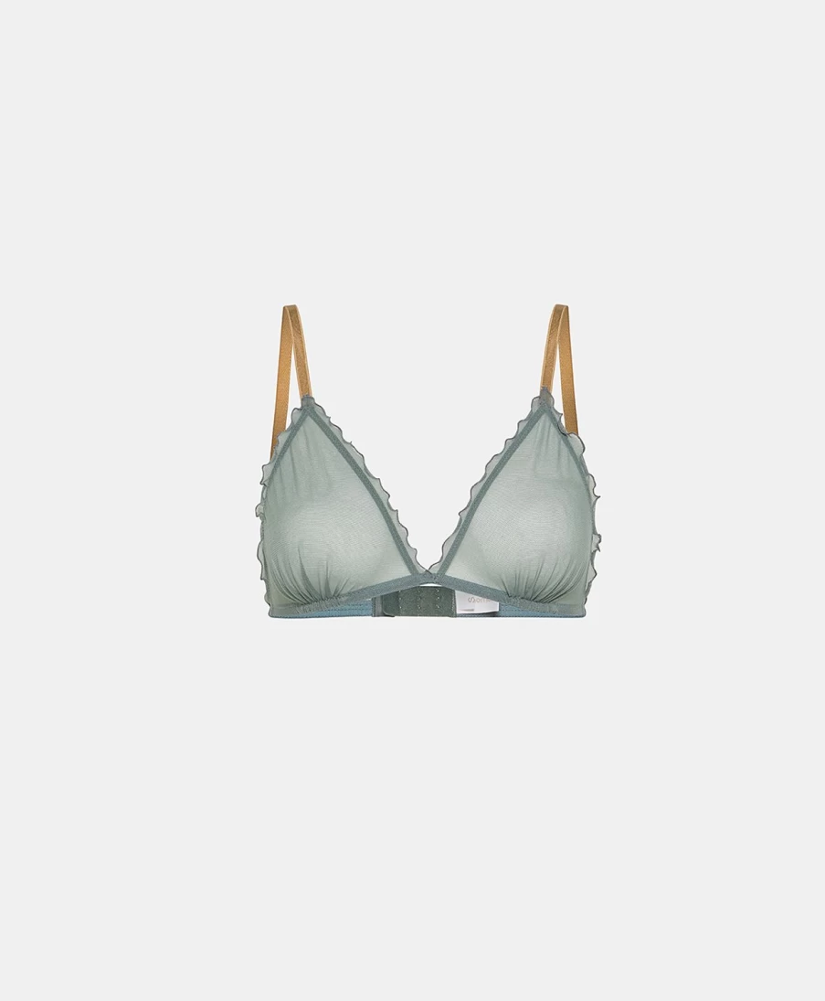 Momoni Women's Vipera Bra - Soft Tulle Lingerie in Light Blue