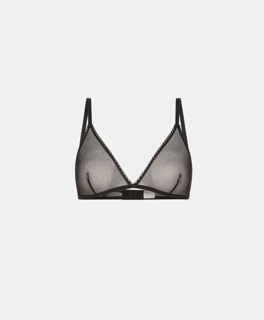 Momoni Women's Black Amethyst Tulle Lace Bra - Elegant Lingerie