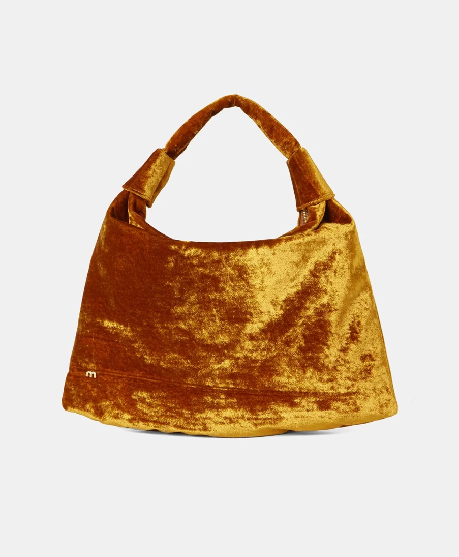Momoni Women's Francois Mustard Velvet Bag - Elegant Handbag for Women