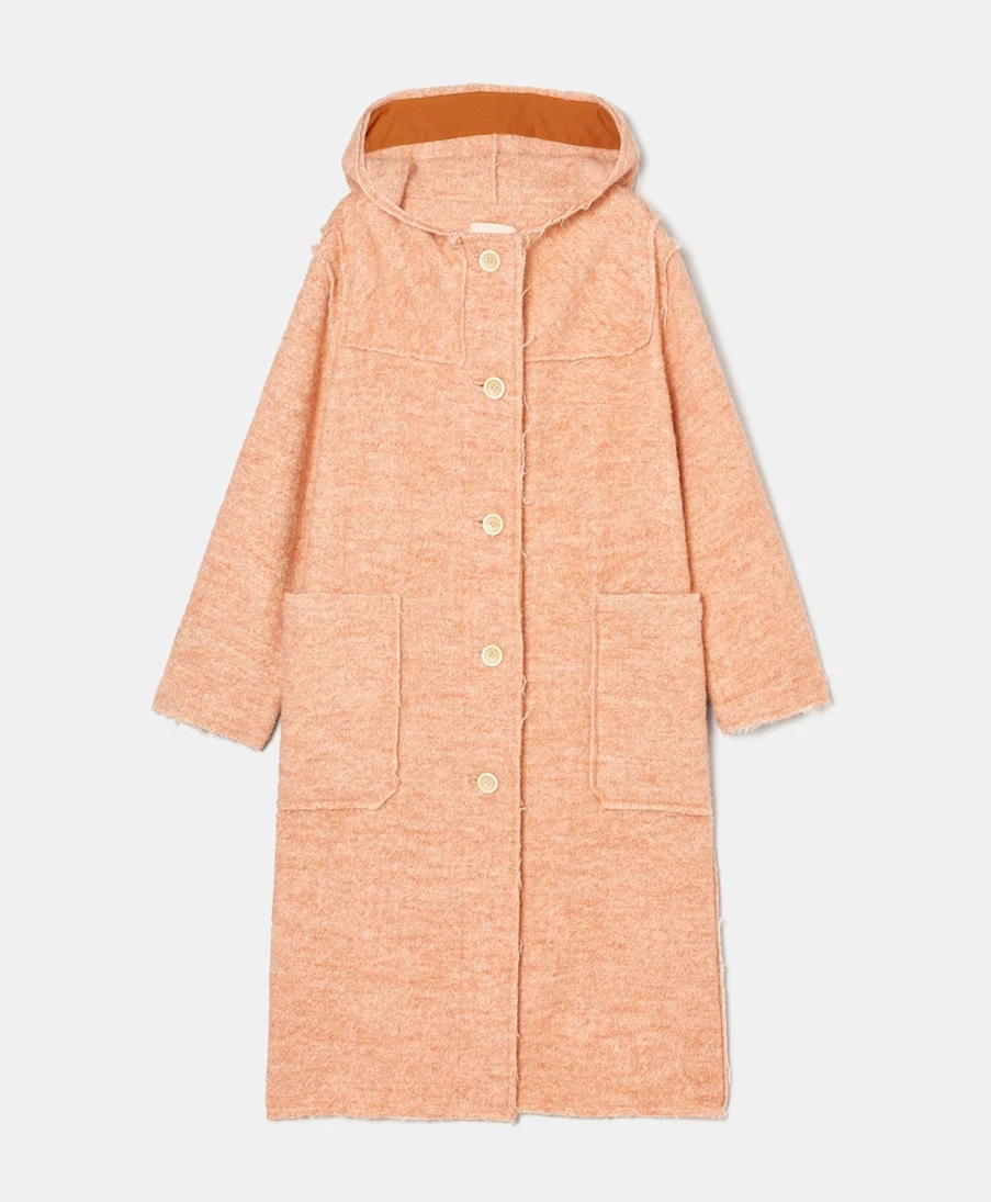 Momoni Women's Maurice Pink Coat - Elegant Long Trench Coat for Women
