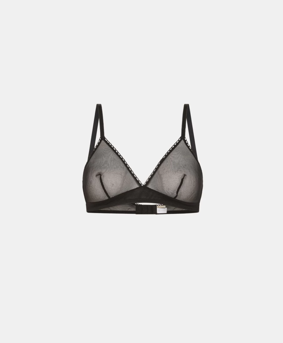 Momoni Women's Black Tulle Tutu Bra - Elegant Lace Bralette for Comfort & Style