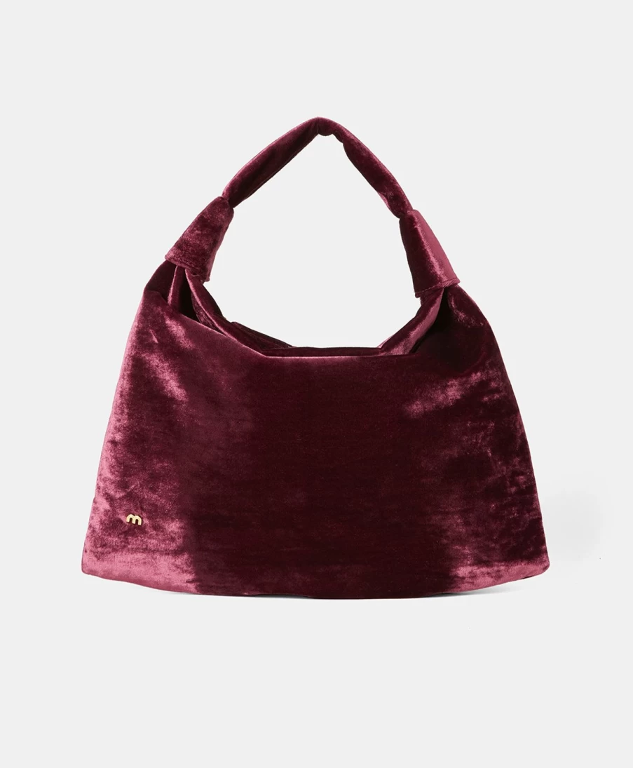 Momoni Women's Francois Velvet Handbag in Bordeaux - Luxury Designer Purse