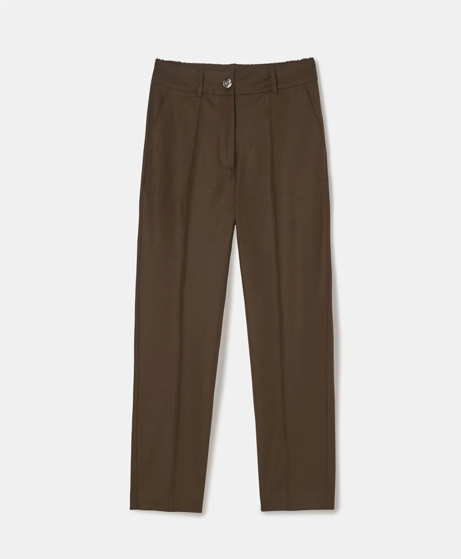 Momoni Women's Lyon Stretch Flannel Pants in Army Green - Comfortable & Stylish