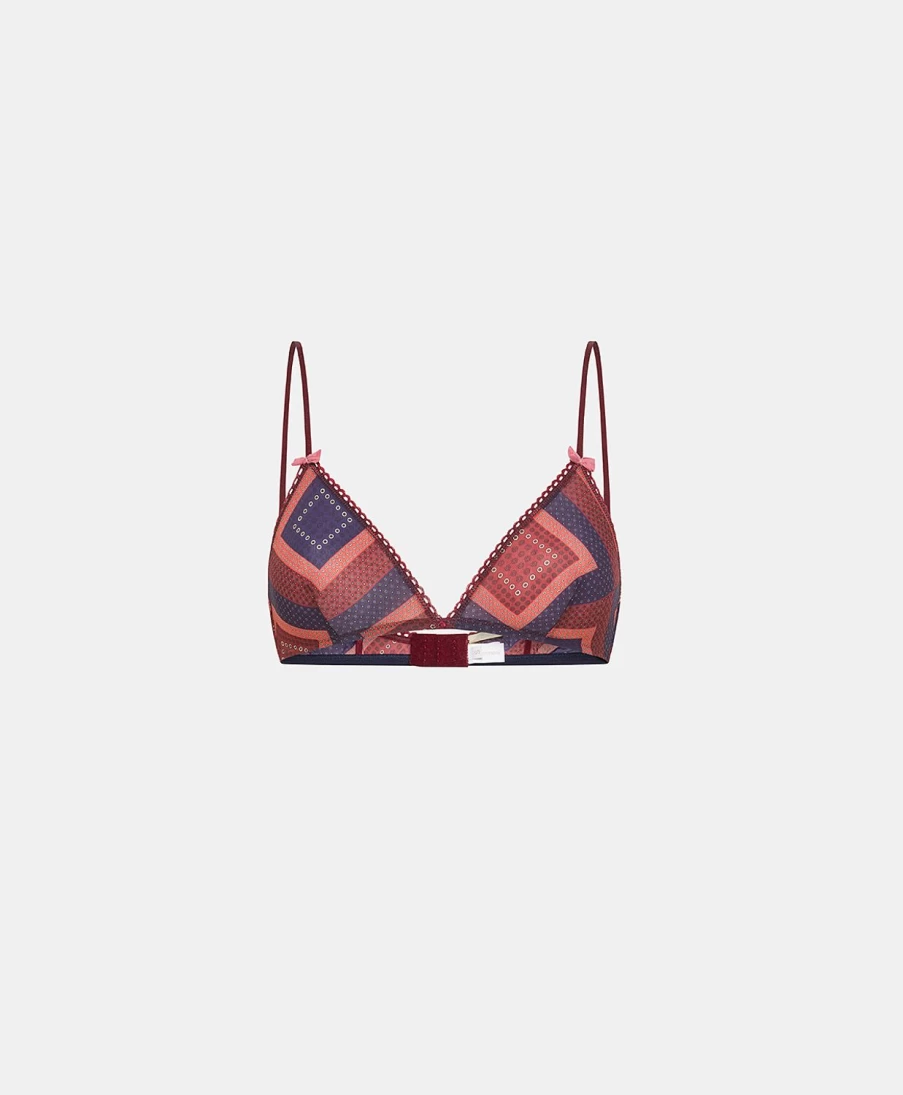 Momoni Women's Amethyst Red Purple Printed Nylon Bra - Comfortable & Stylish Lingerie