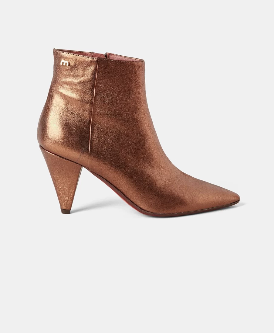 Momoni Women's Aurelien Bronze Laminated Leather Boots
