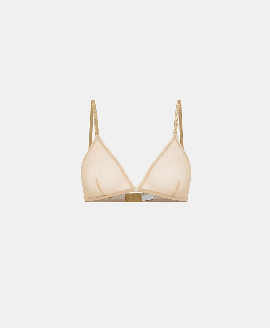 Momoni Women's Amethyst Tulle Bra in Skin Pink - Lace Lingerie Bralette